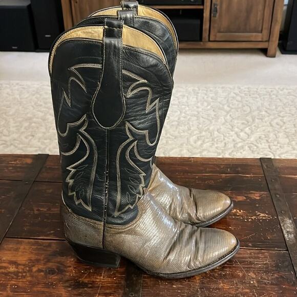 Men's Crown Boot Company Two-Tone Vintage Western Boot Fits Size 8 - Picture 4 of 7